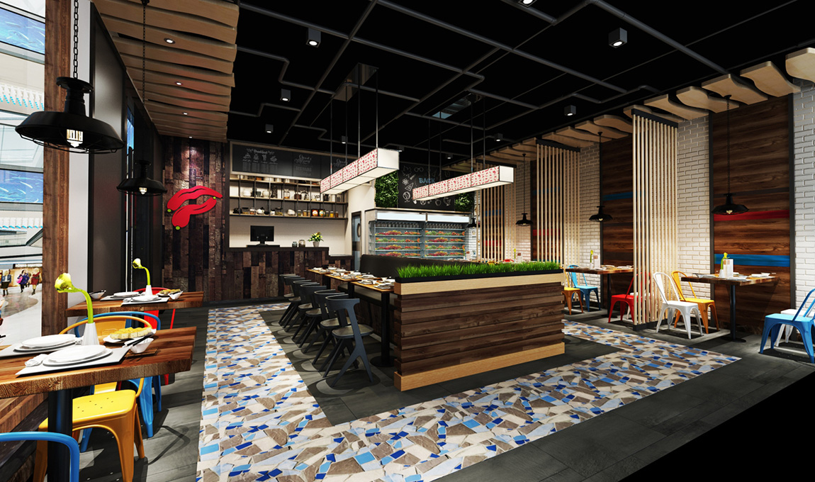 辣妮族麻辣烫_餐饮空间设计