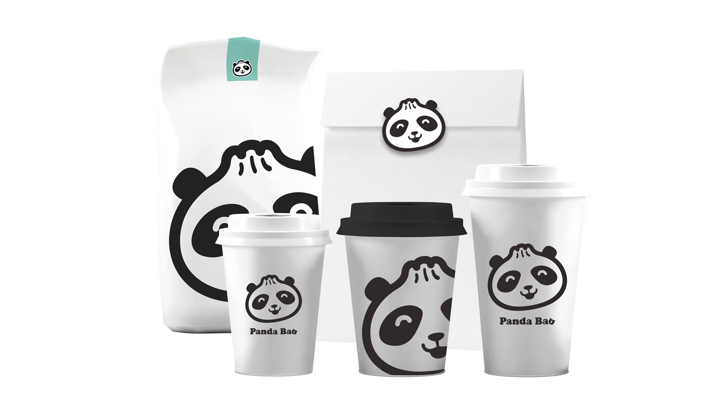 国外水煎包连锁餐饮品牌Panda Bao饮料杯设计
