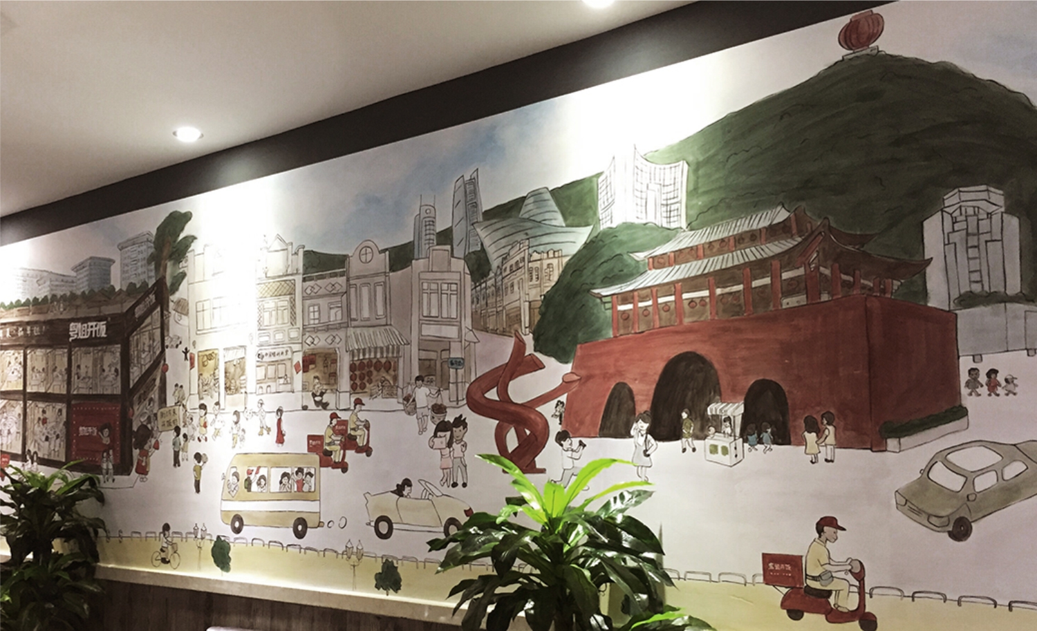 餐厅墙壁手绘设计